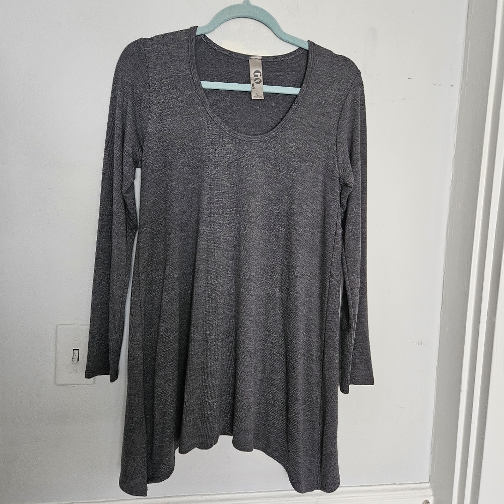 Nwt Go Couture Solid Sharkbite Tunic Sweater | L - image 3